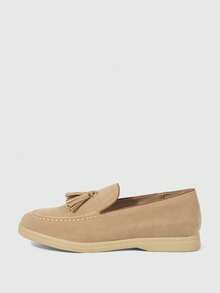 Sleekvia Casual Versatile Commuting Fringe Decor Flat Loafers - Apricot - View 7