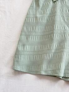 Soleia Mono de verano con estampado de silueta acuarelada, con nudo delantero y espalda descubierta, corte holgado, adecuado para fiesta, cita, San Valentín, y para usar en capas - Verde - Ver 6