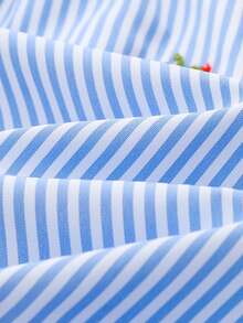 Cozy Pixies 2件套女婴草莓印花圆领无袖上衣和松紧腰裤套装 - 藍色 - 查看 4