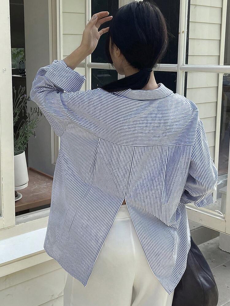 Women's Casual Striped Pocket Shirt, Spring/Summer