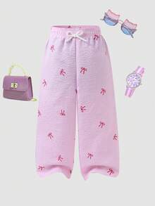 SHEIN Fashionable High Waist Leopard Print Casual Pants For Women, Versatile European And American Style, Spring/Summer - Pink - View 3