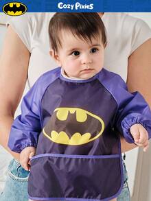 BATMAN X Cozy Pixies 1件印花防水婴儿喂食围兜，长袖，易清洗 - 彩色 - 查看 5