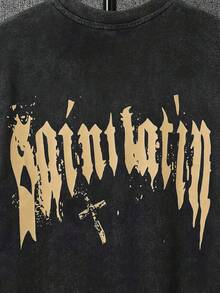 SHEIN 青少年男童字母印花水洗短袖T恤，休闲、舒适、时尚、百搭、可爱、柔软，适合日常穿着、上学、郊游、运动、节日和派对。 - 彩色 - 查看 7