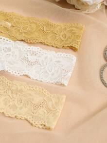 3件套优雅性感无缝蕾丝内裤套装 - 彩色 - 查看 6