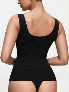 SHAPORA 1 chiếc áo lót định hình dáng thon gọn, thoải mái, không đường may dành cho nữ, kiểu dáng tối giản, thích hợp mặc hàng ngày và đi làm. - màu đen - Xem 2