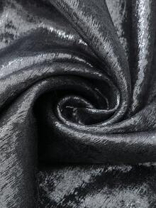 ROMWE MEN 男士短袖时尚前扣休闲度假衬衫 - 銀色 - 查看 4