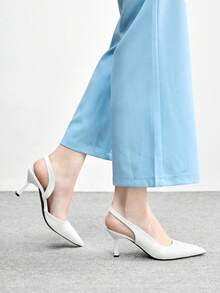 CUCCOO BIZCHIC Women's Pointed Toe Versatile Fashion High Heels For Daily Wear - White - View 5