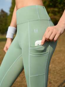 SHEIN In My Nature Women's High Waist Pockets Casual Outdoor Leggings