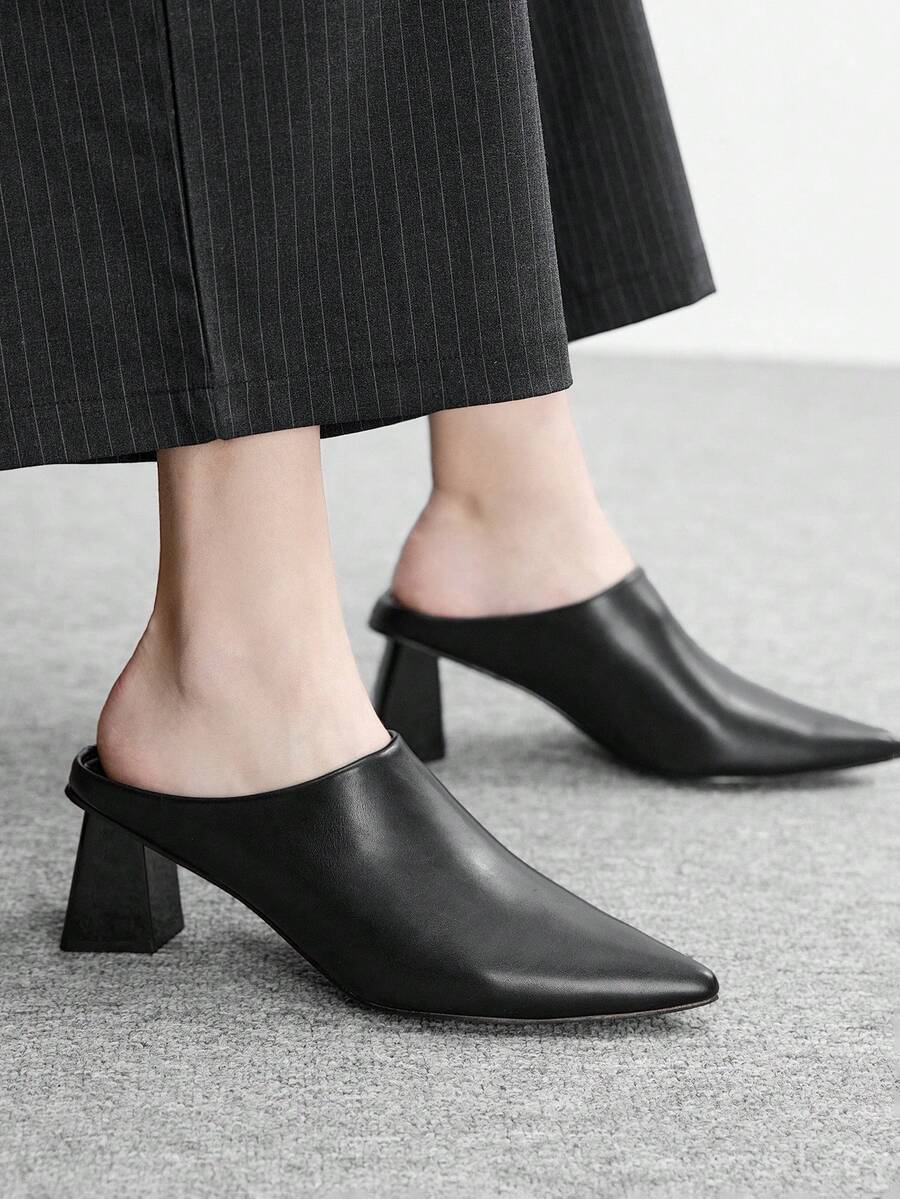 CUCCOO BIZCHIC 女士优雅尖头高跟鞋，通勤必备 - 黑色 - 查看 1