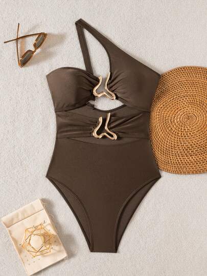 Swim Chiccia 1pc Women's Solid Color Elegant One-Piece Swimsuit