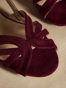 Rosivie Women Flat Sandals Valentine's Day - Burgundy - View 5
