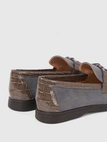 Sleekvia 女士休闲通勤乐福鞋，饰有金色锁扣 - 藍色 - 查看 9