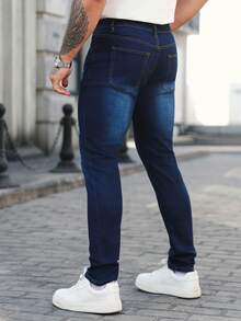 Manfinity Homme Men's Casual Everyday Denim Jeans - Blue - View 2