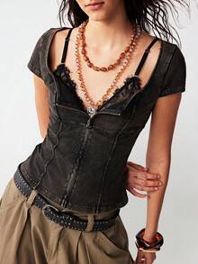 Bohemela 波西米亚风冬/春/夏复古水洗女式衬衫，西部乡村风格音乐会和派对，适合海滩度假、日常穿着、返校、郊游、派对、新年、情人节、狂欢节等场合。 - 黑色 - 查看 6