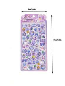 Joivida 1 miếng dán 3D nổi, hình động vật hoạt hình dễ thương như chim cánh cụt, mèo, thỏ, khủng long, nhãn dán trang trí DIY cho sổ lưu niệm, sổ tay, ốp điện thoại, túi xách và trang trí cửa sổ, nhãn dán đặc, nhãn dán nhật ký, nhãn dán trao đổi với bạn bè - Nhiều màu - Xem 9