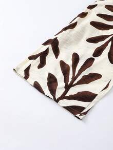 Tween Girls Casual Boho Vacation Style Spaghetti Strap Loose Comfortable Jumpsuit - Khaki - View 5