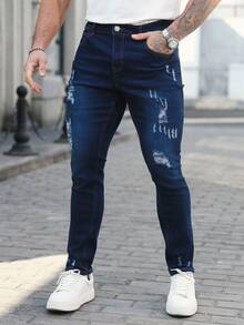 Manfinity Homme Men's Casual Everyday Denim Jeans - Blue - View 8