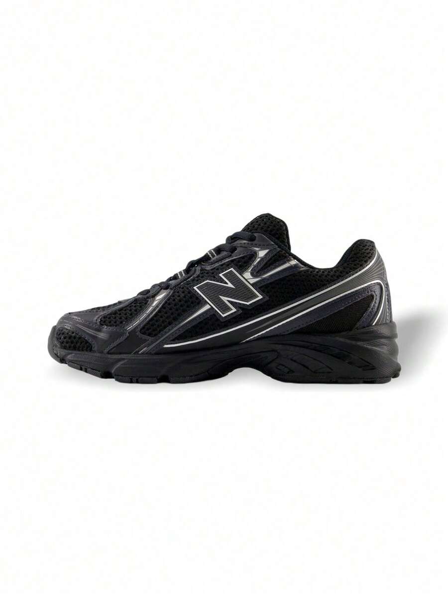 Giày thể thao nữ New Balance U740BM2 kiểu dáng thường ngày. - Sơn ánh kim đen/bạc - Xem 1