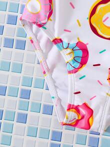 Emery Rose Kids Emery Rose Kids 女童休闲甜甜圈印花针织圆领长袖上衣和三角裤 - 粉色 - 查看 9