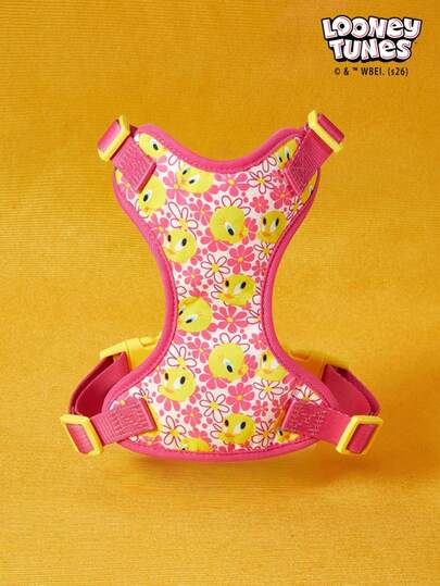 LOONEY TUNES X PETSIN 宠物卡通花卉图案休闲胸背带