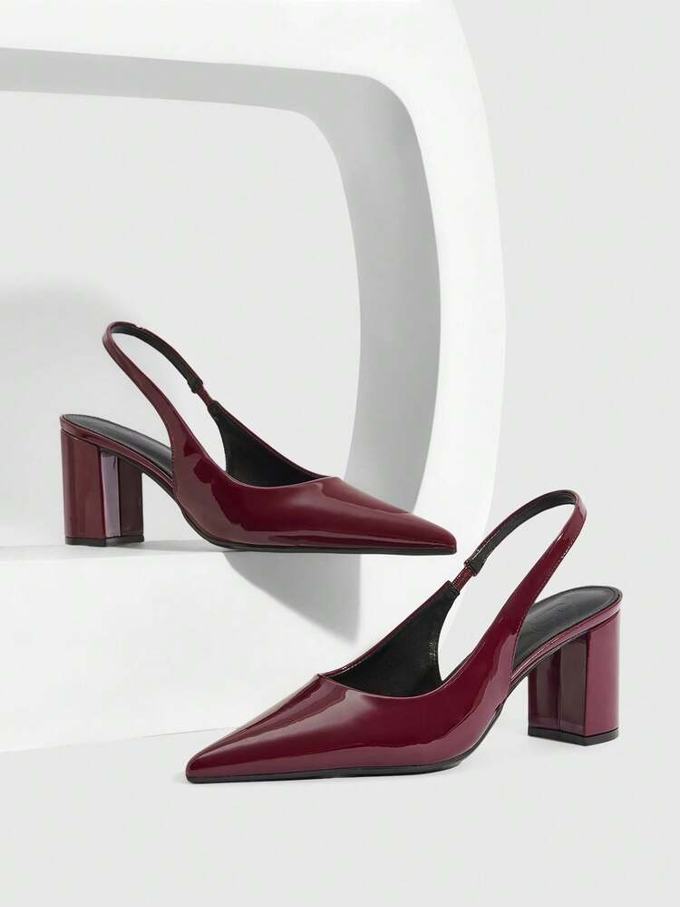 CUCCOO SZL Women's Pointed Toe Thick Heel High Heels, Elegant Sexy Fashion Pumps For Dates, Afternoon Tea, Parties, Formal Events, And Daily Wear
