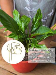 1/3 可重复使用金属攀援植物茎支撑杆 – 独特设计的植物支架，花园装饰配件，花盆装饰，室内植物支架，是植物健康生长的理想选择 - 彩色 - 查看 8