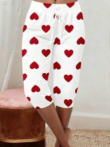 EMERY ROSE Quần lửng 7/8 in hình trái tim màu đỏ thời trang, thu hút mọi ánh nhìn dành cho nữ, hoàn hảo cho các buổi hẹn hò, đi chơi và nhiều dịp khác. Thiết kế cỡ lớn, ngọt ngào và gợi cảm, phù hợp cho mặc hàng ngày và đi làm. Quyến rũ và duyên dáng, lý tưởng cho các kỳ nghỉ, năm mới, ngày Valentine và mùa hè. - trắng - Xem 1