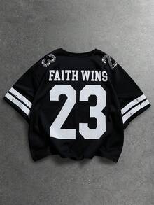 ROMWE MEN 男士宽松印花短袖T恤，复古街头风 - 黑色 - 查看 2