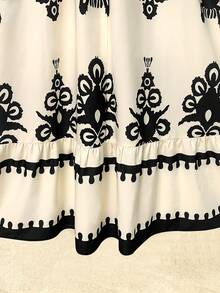 GlowEve Women's Woven Printed Summer Long Dress - Apricot - View 6