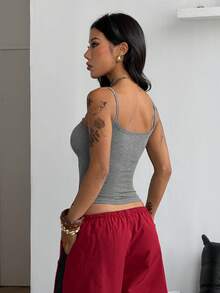 Coolane 女士春季Y2K演唱会服装 锐舞服装 音乐节外出锐舞服装 文艺复兴集市俱乐部服装 派对嬉皮音乐节乡村音乐会撞色蕾丝灰色背心 - 灰色 - 查看 6