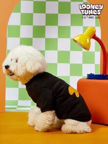 LOONEY TUNES X PETSIN 1 Small Black Duck Face Printed Pet Without A Hat, Black Autumn And Winter Thick Warm Pet Clothing - Black - View 4