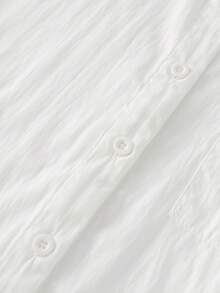 GlowEve Women's Knight Print Long Sleeve Single-Breasted Pocket Shirt And Shorts Casual 2 Pieces Set - White - View 6