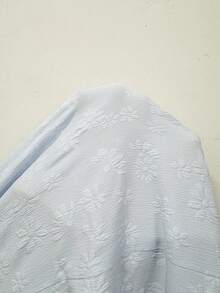 Solflare 春夏新款休闲日常连衣裙，适合派对、音乐节、返校、毕业典礼、度假、街头穿搭、婚礼、购物、城市漫步等多种场合。特点：荷叶边细肩带、胸部褶裥、收腰设计、A字长裙、纹理面料、蓝色、大码 - 淺藍色 - 查看 7