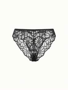 Bonmuse 2pcs/Set Women's Sexy Lingerie, Black Lace Floral Bra Set With Adjustable Straps, Sexy Bra, Valentine's Day Gift - Black - View 4