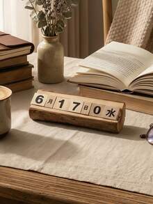 Joivida Wooden Desk Calendar Desktop Decor (2 Sizes) - Adjustable Date/Month/Week Wooden Table Calendar Ornament, Thoughtful Gift For Friends & Family, Rustic Home Office Desk Decor Accent - Wooden calendar ornament - View 6