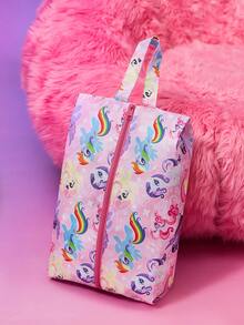 My Little Pony X SHEIN 可爱卡通图案印花旅行收纳袋，网状表面，分类收纳，多种尺寸可选，适用于各种尺寸的包袋，非常适合短途旅行、长途旅行、日常居家收纳等各种场景，适合男孩、女孩、男士、女士和学生，图案包含暮光闪闪、云宝黛西、柔柔、碧琪、珍奇、苹果嘉儿等卡通人物，象征友谊，是理想的礼物之选。 - 粉色 - 查看 7