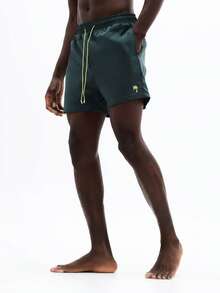 SUMWON Regular Men's Swim Trunks Beach Shorts With Drawstring Elastic Waist Side Pockets Palm Tree Logo Summer Vacation - Green - View 1