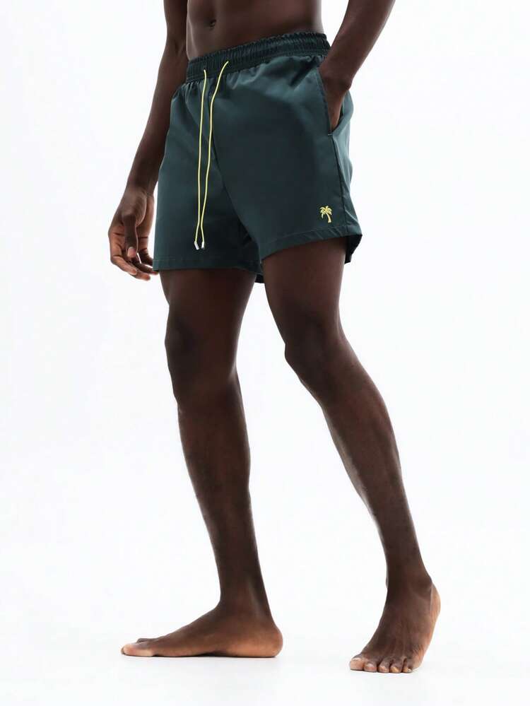 Swim Trunks With Palm Tree Logo