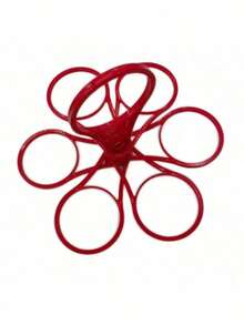 1个可折叠旋转便携式派对酒杯/咖啡杯塑料支架，可容纳6个杯子，创意饮料托架 - 彩色 - 查看 13