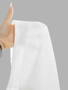 SHEIN Tween Girl Woven Tweed Faux Pearl Button Bow Decor Top And Skirt Elegant 2-Piece Set, French Elegant Lady Style - Black and White - View 6