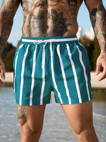 Manfinity Swimmode Men's Casual Printed Beach Shorts - Multicolor - View 4