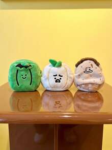 Joivida 1pc Cute Vegetable Snack Coin Purse Bitter Melon Garlic Toast Design Portable Keychain Bag Pendant - Multicolor - View 1