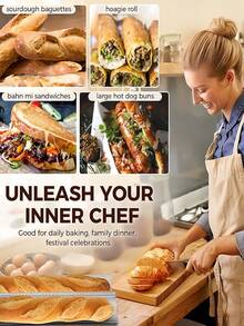 1pc Bread Baking Mold, Oven Toaster Baking Tray, Carbon Steel French Bread Baking Tray, French Baguette Baking Tray, Non Stick French Bread Baking Tray, French Baguette Baking Tray, Italian Bread Baking Tray - Multicolor - View 7