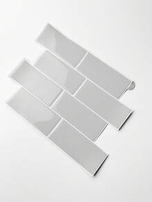 Bộ 1 miếng dán tường tự dính chống thấm nước, chống dầu mỡ, thích hợp trang trí nhà cửa, nhà bếp và phòng tắm, dễ dàng bóc dán, phù hợp với nhà thuê. - Màu Xám nhạt - Xem 4