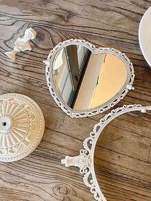 1pc Double-Sided Desktop Makeup Mirror - White - View 3