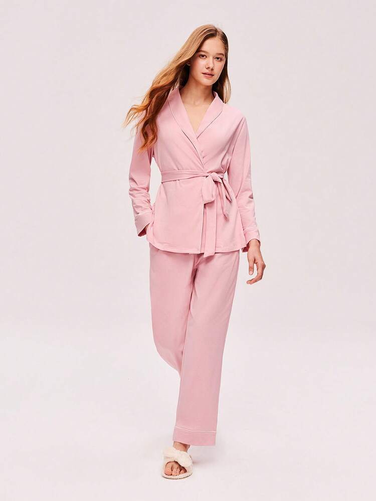Top With Tie Women Pajama Set