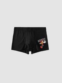 4pcs Boys' Cartoon Graphic Soft & Comfortable Boxer Briefs, Suitable For 8-12 Years Old, All Season - Black - View 5