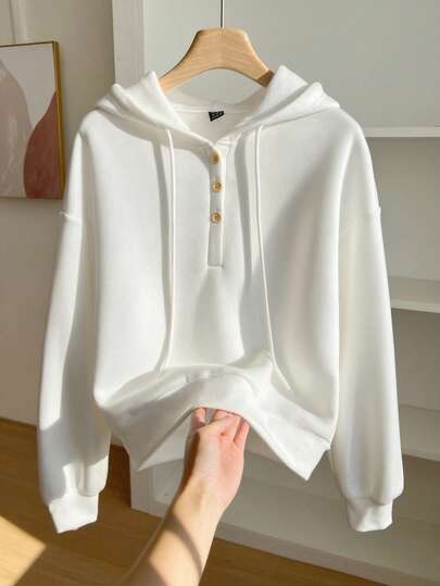 Resyla Women's Casual Solid Color Sweatshirt, Versatile For Autumn/Winter