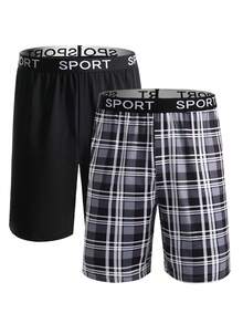 2pcs Comfortable Breathable Letter Waistband Boxer Briefs For Teen Boys - Multicolor - View 1