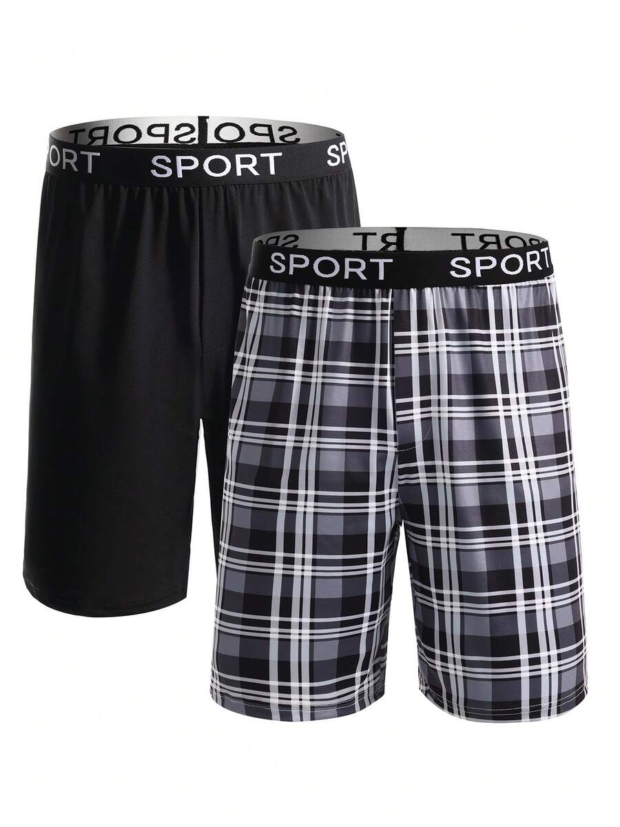 2pcs Comfortable Breathable Letter Waistband Boxer Briefs For Teen Boys - Multicolor - View 1